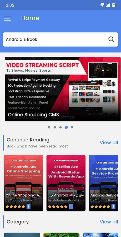 Android EBook App (Books App, PDF, ePub, Online Book Reading, Download Books) — screenshot 6