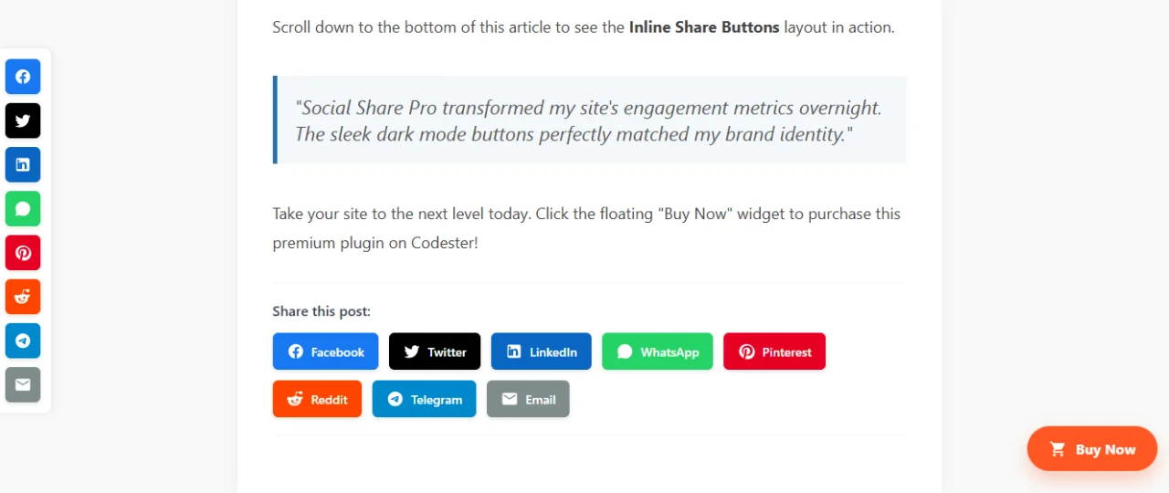 Social Share Pro - WordPress Social Plugin — screenshot 1