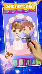Bride and Groom Wedding Coloring Pages Game