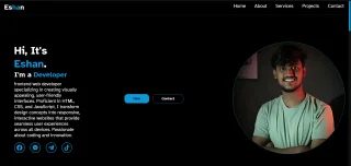 Portfolio in Dark Theme HTML, CSS, JS.