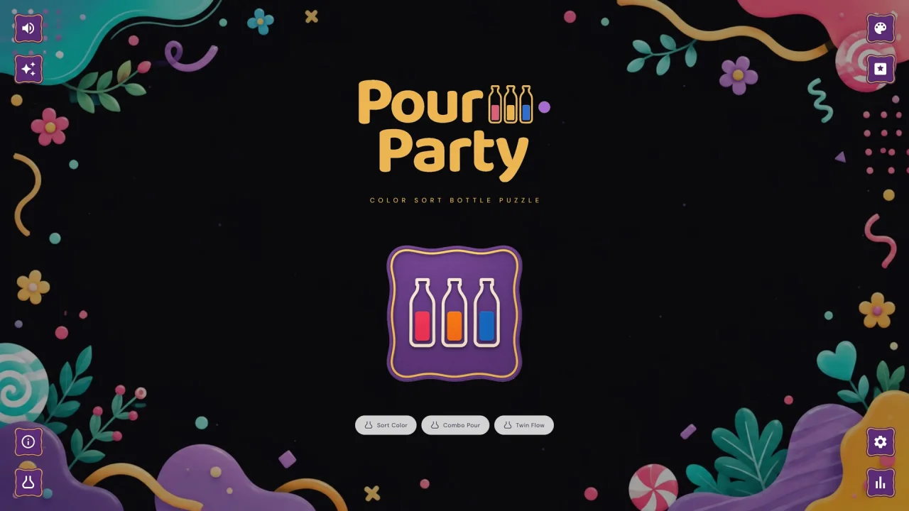 Pour Party | HTML5 Color Sort Game — screenshot 6