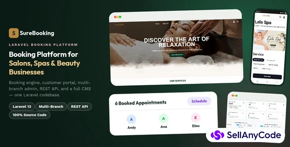 SureBooking Online Appointment Booking Laravel System for Salons, Spas & Beauty