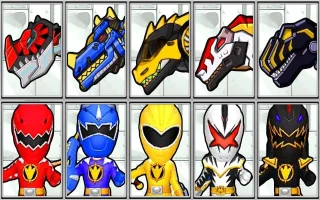 Red Ranger Robots vs Dino