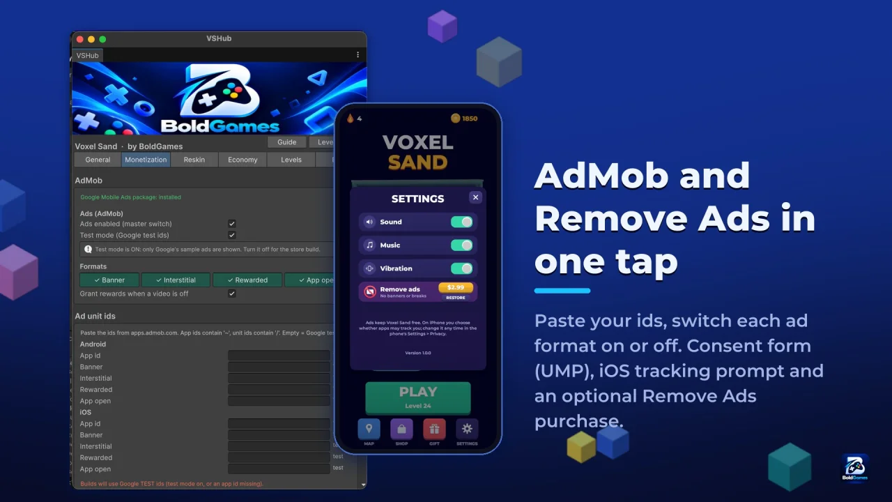 Voxel Sand: 3D Sand Sort Puzzle, Unity Game Template — screenshot 3