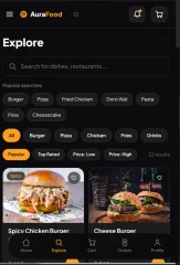 AuraFood - Restaurant & Food Delivery Web UI Kit