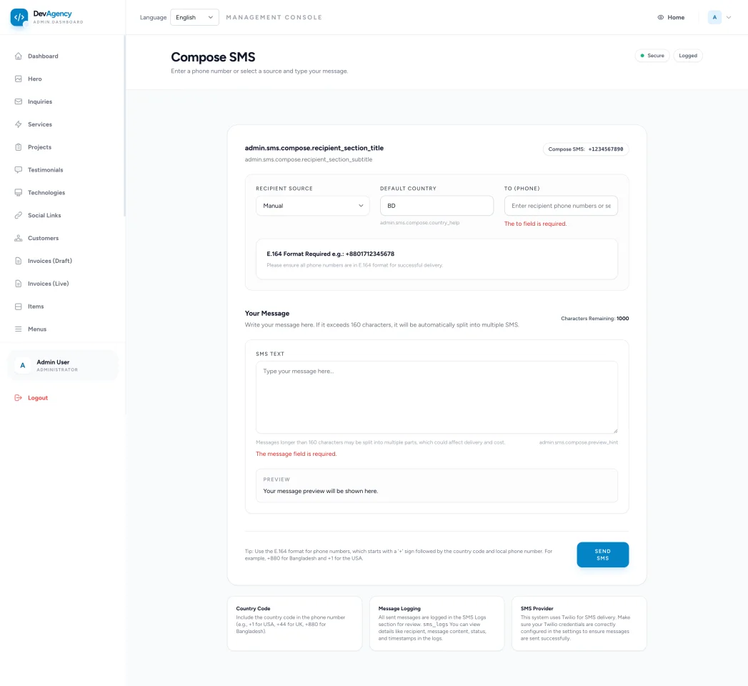 Digital Agency Management System — screenshot 4