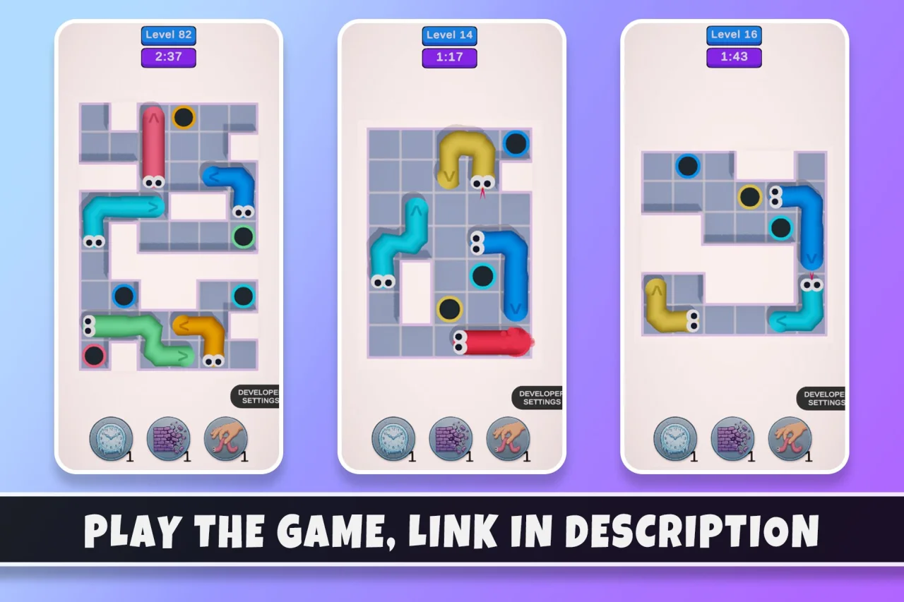 Snake Out | Unity 2D Puzzle Template + Editor — screenshot 1