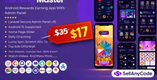Earning Master #1 Android Rewards App with Full Admin Panel | Limited Time Deal