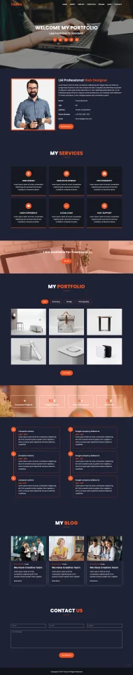 Tareq Personal Portfolio Bootstrap4 Template — screenshot 2