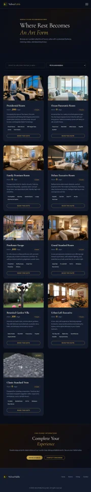 VelvetTable PHP Luxury Hotel & Restaurant Booking Template — screenshot 8