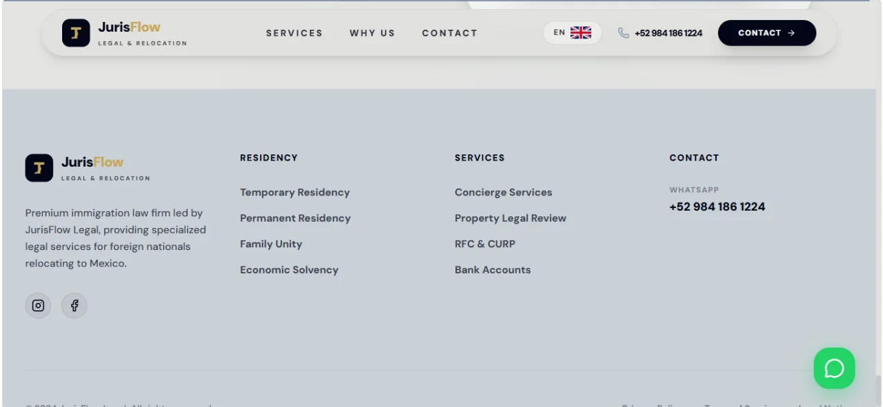 JurisFlow Legal - Premium Corporate & Relocation Law Landing Page — screenshot 7