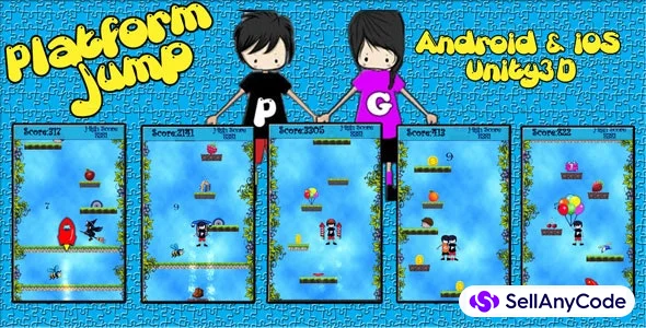 Platform Jump Unity3D Game Source Code — cover