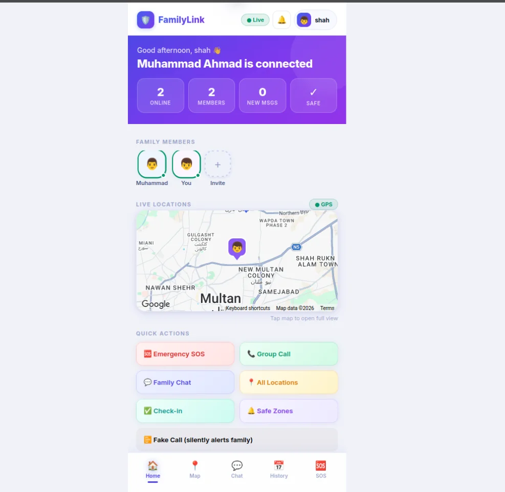 FamilyLink - Real-Time Family Safety App — screenshot 1