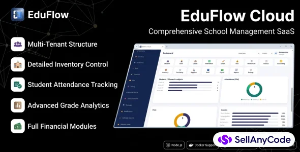 EduFlow Cloud - Comprehensive Multi-Tenant School Management SaaS — cover