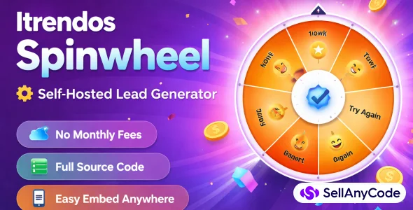 Spin & Win Wheel Email Lead Capture & Conversion Tool (Self-Hosted)