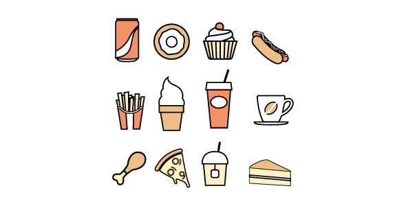 Fast Food Street Food Icon Collection Vector Set — screenshot 1