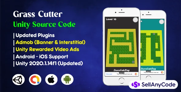 Grass Cutter Unity Source Code (AdMob + Unity Ads)