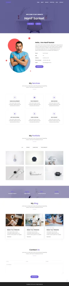 Hanif Personal Portfolio Website Template — screenshot 1