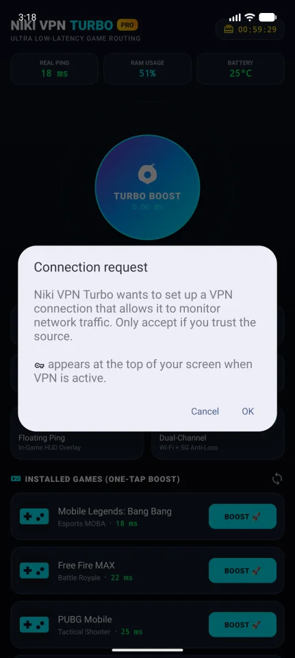 Niki GameBoost VPN - Android Esports Booster & Fast VPN — screenshot 4