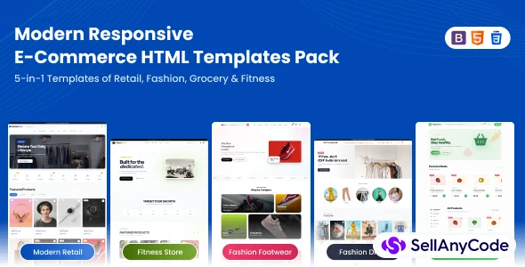 Modern Responsive E-Commerce HTML Templates Pack