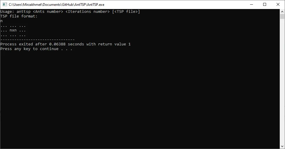 AntTSP — screenshot 1
