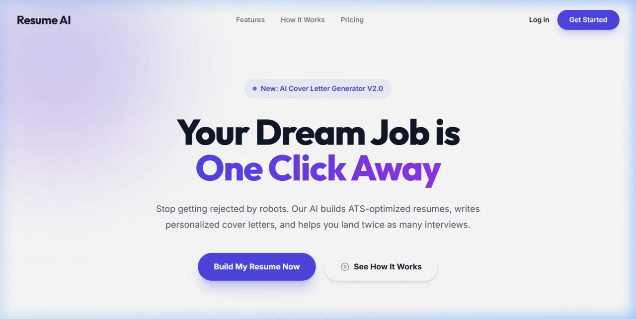 Resume AI the Ultimate AI-Powered Resume Builder & ATS Scanner (SaaS) — screenshot 1