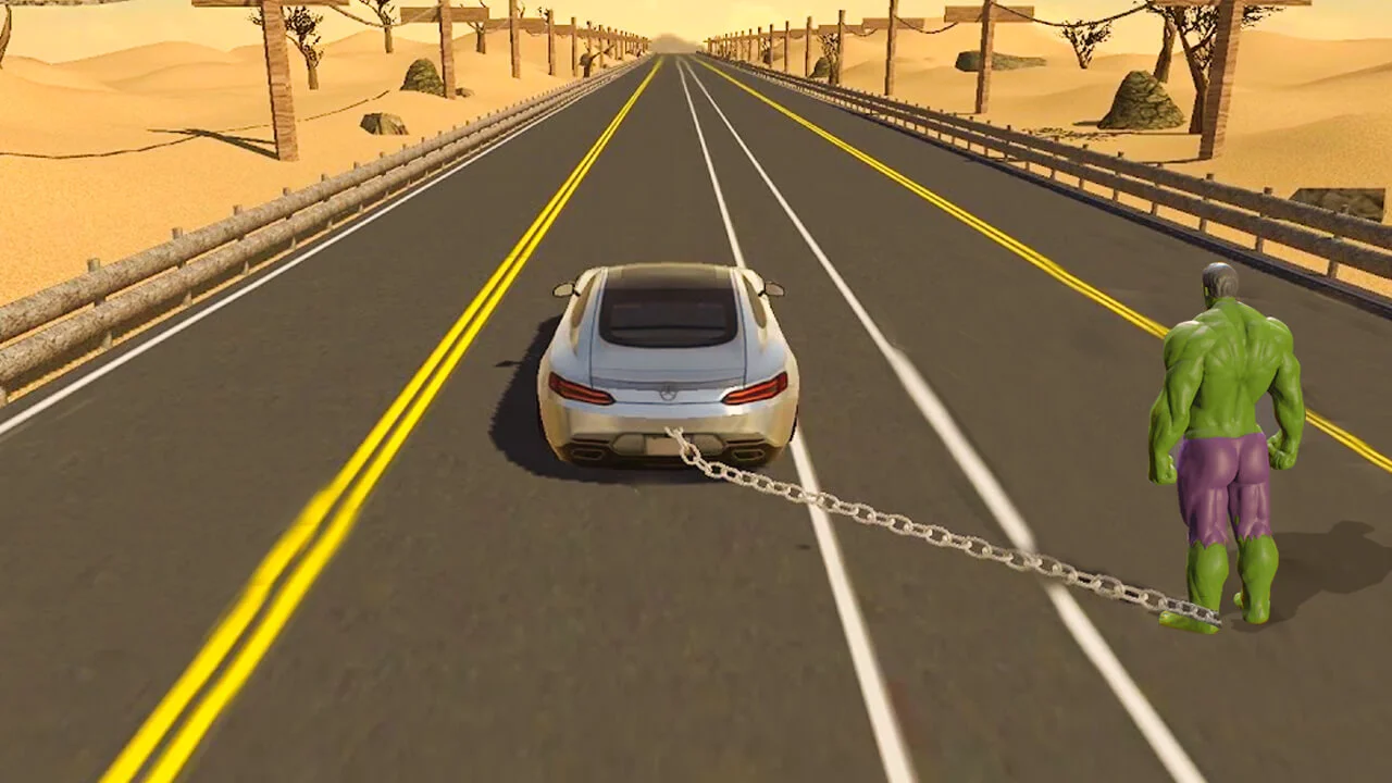 Incredible Hulk vs Chain Car Racing 3D Stunt 2k21 — screenshot 1