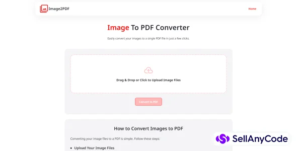 Image to PDF Converter Website Script