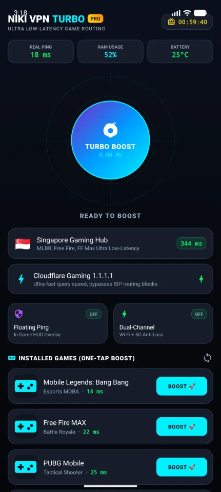 Niki GameBoost VPN - Android Esports Booster & Fast VPN — screenshot 3