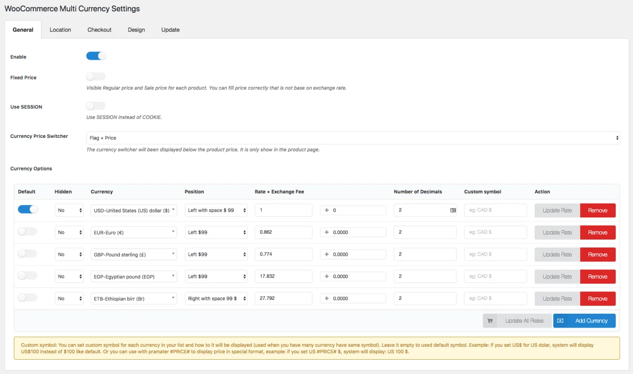 CURCY - WooCommerce Multi Currency - Currency Switcher — screenshot 3