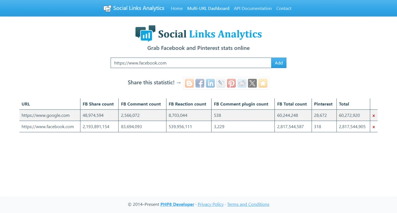 Social Links Analytics — screenshot 2