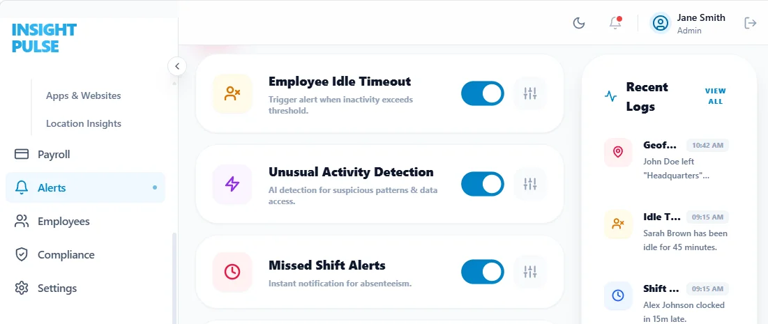 InsightPulse Workforce Intelligence & Monitoring Platform — screenshot 4
