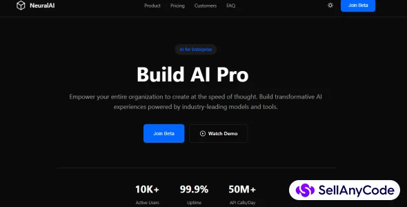 NeuralLaunch - Complete AI Startup Landing Page Template