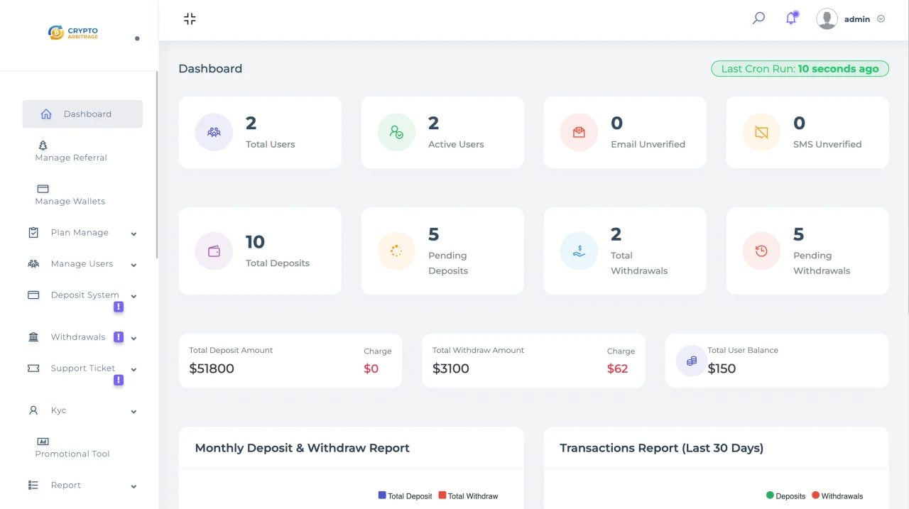 Crypto Arbitrage Investment Platform — screenshot 2