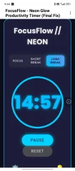 FocusFlow: Neon Glow Pomodoro Timer (HTML/CSS/JS)