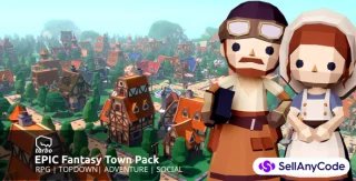 EPIC Fantasy Town - Low Poly 3D Art
