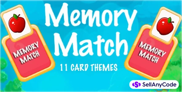 Card Match Memory Kids Games Unity Game Template for Android & iOS + 11 Card Themes