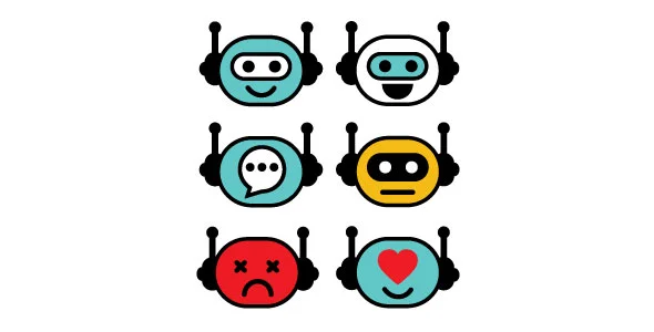 Robot Face Emoji Emotions Icons for Chatbot AI — screenshot 1