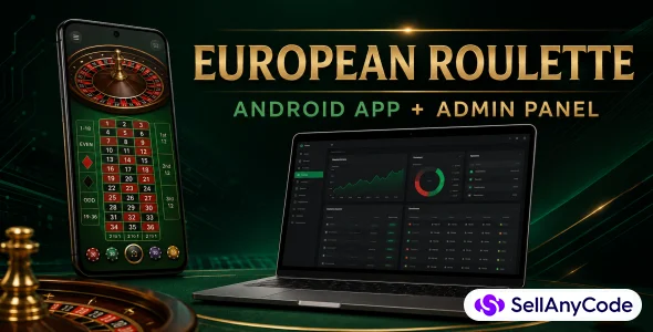 European Roulette Social Casino Android App with PHP Admin Panel
