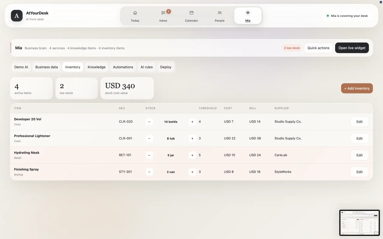 AtYourDesk AI Receptionist & Smart Front Desk | White-Label Source Code — screenshot 6