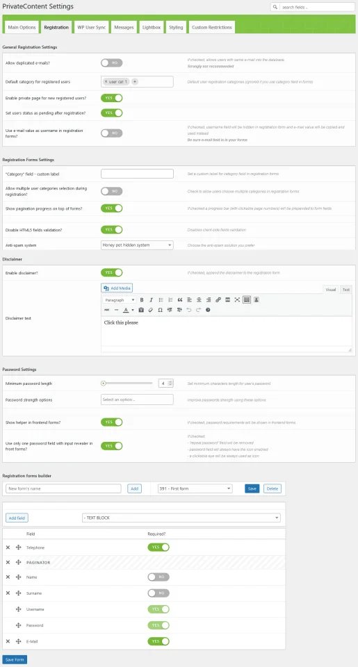 PrivateContent - Multilevel Content Plugin — screenshot 2