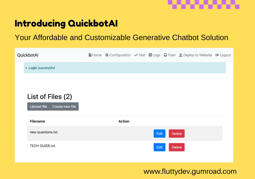 QuickbotAI | Train ChatGPT on Your Own Data | AI Chatbot Development Solution — screenshot 2