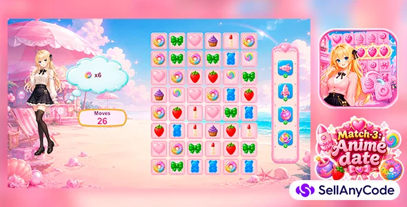 Match-3: Anime Date - Unity Source Code