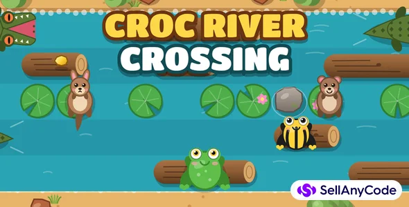 Croc River Crossing - HTML5 One-Tap Arcade Game (Source Code) — cover