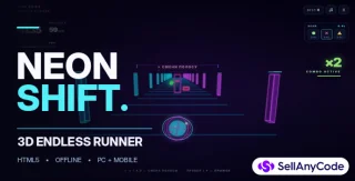 NEON SHIFT 3D HTML5 Endless Runner Game Source Code