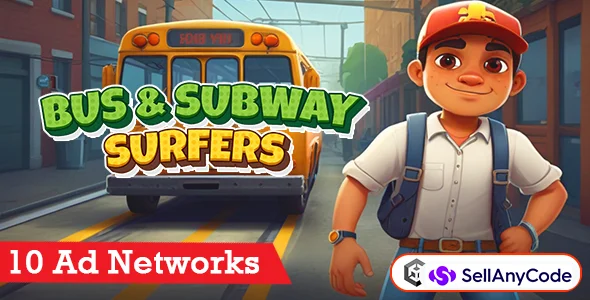 Bus & Subway Surfers Unity Source Code 10 Ad Networks — cover