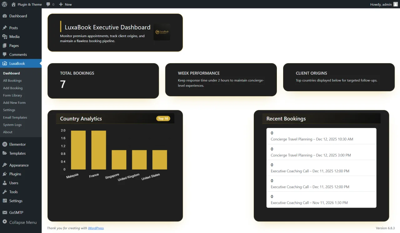 LuxaBook Ultimate Booking Form Builder & Appointment System — screenshot 1