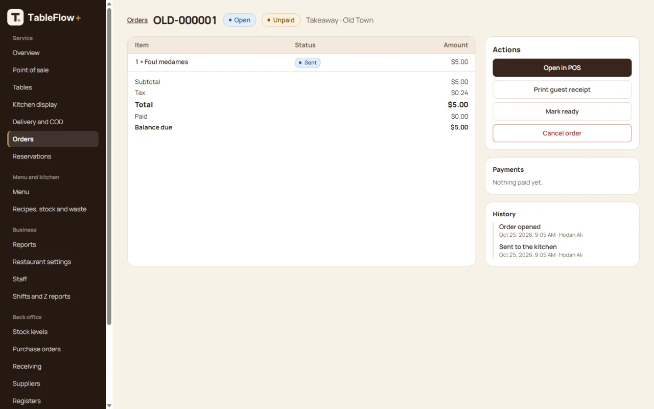 TableFlow+: Restaurant POS Kitchen, QR Menu & Delivery — screenshot 7