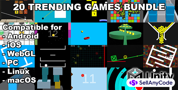 20 Trending Hypercasual Unity Games Bundle