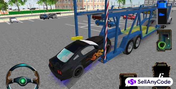 3D Car transport trailer truck